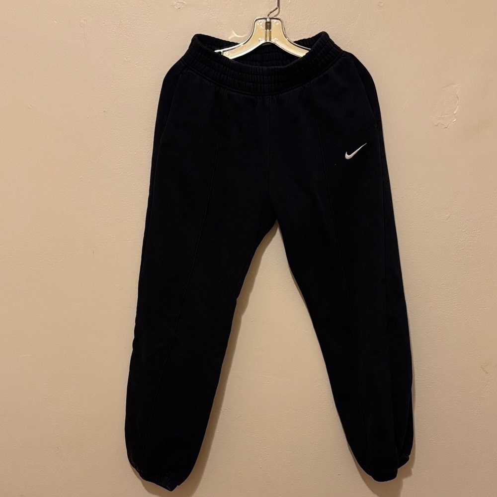 Nike Navy Blue Sweatpants with White Swoosh